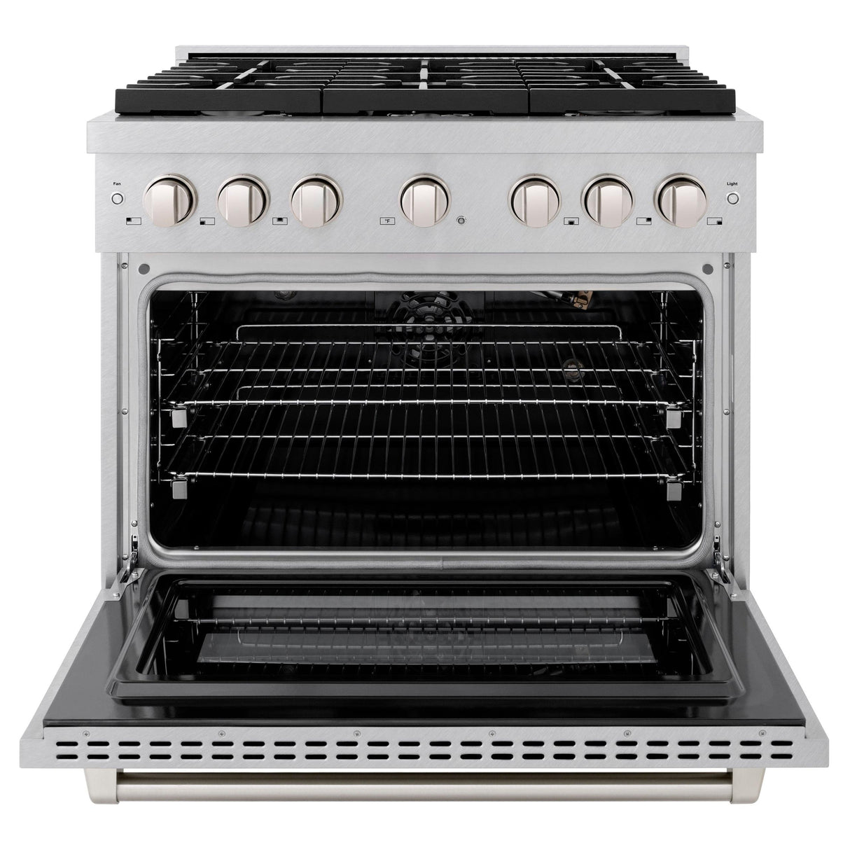 ZLINE 36 in. 5.2 cu. ft. 6 Burner Gas Range with Convection Gas Oven in DuraSnow' Stainless Steel (SGRS-36)