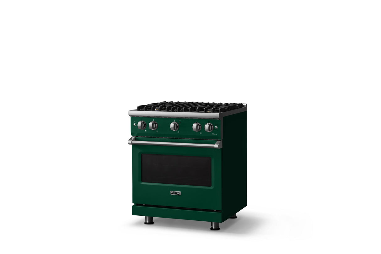 30"W. Sealed Burner Gas Range (Finish: Ivy, Trim: Polished Chrome, Fuel: Natural Gas)