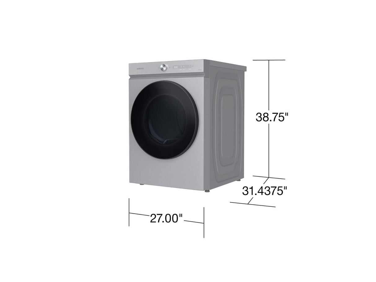 Bespoke 7.6 cu. ft. Ultra Capacity Electric Dryer with Super Speed Dry and AI Smart Dial in Silver Steel