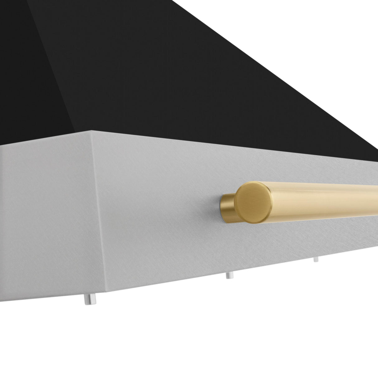 ZLINE 36 in. Autograph Edition Convertible Fingerprint Resistant DuraSnow' Stainless Steel Range Hood with Black Matte Shell and Champagne Bronze Handle (KB4SNZ-BLM36-CB)