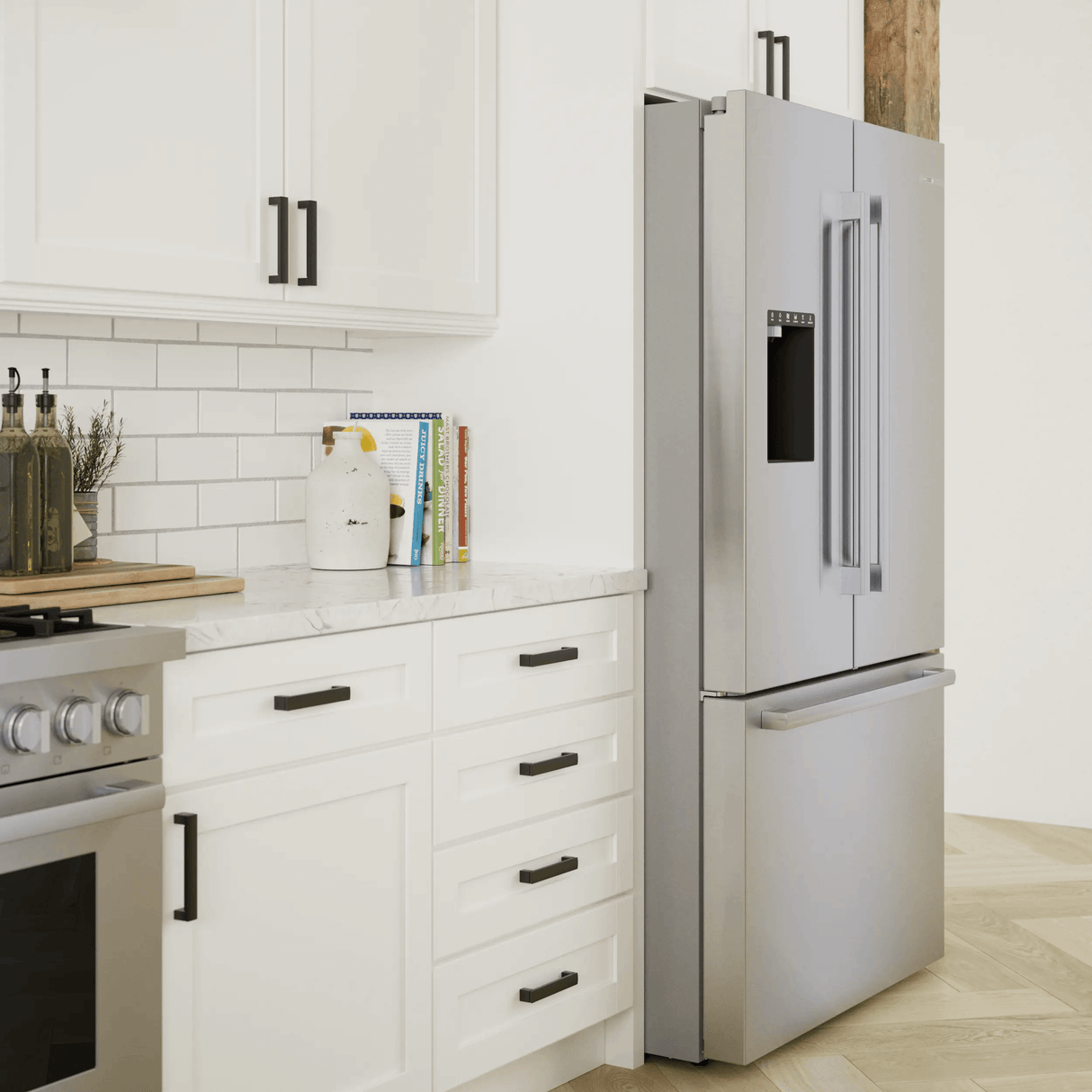 500 Series French Door Bottom Mount Refrigerator 36" Stainless steel (with anti-fingerprint), Total No Frost