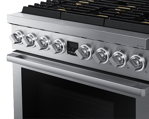 Transitional 36" Gas Range, Silver Stainless Steel, Natural Gas/Liquid Propane