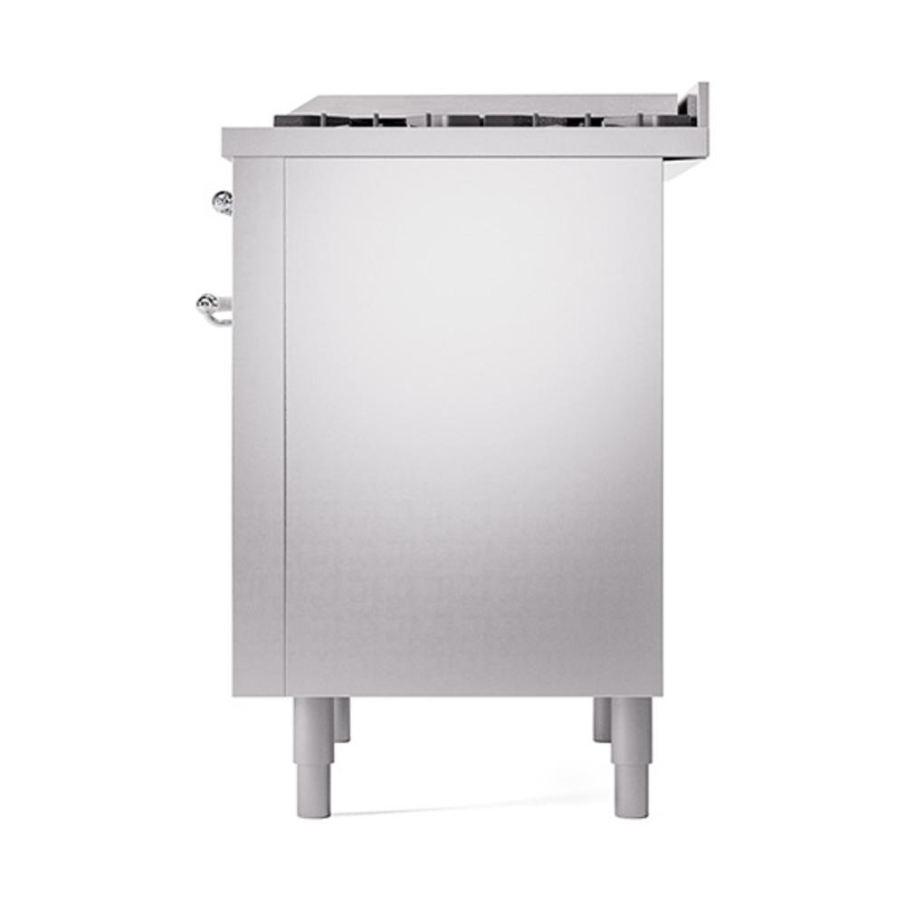 ILVE UN36FQNMPSSCLP Nostalgie II Noblesse 36 inch Dual Fuel Range (Liquid Propane, Solid Door, Stainless Steel, Chrome)