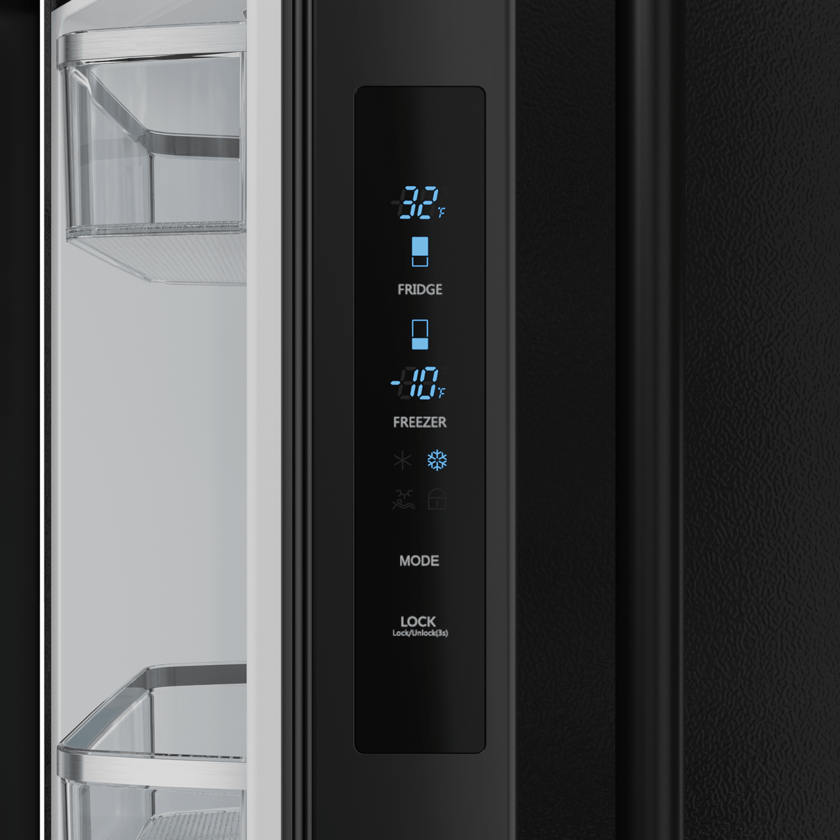 30 Inch 17.5 Cu Ft French Door Counter Depth Refrigerator With Ice Maker In Black Gordon Ramsay Series