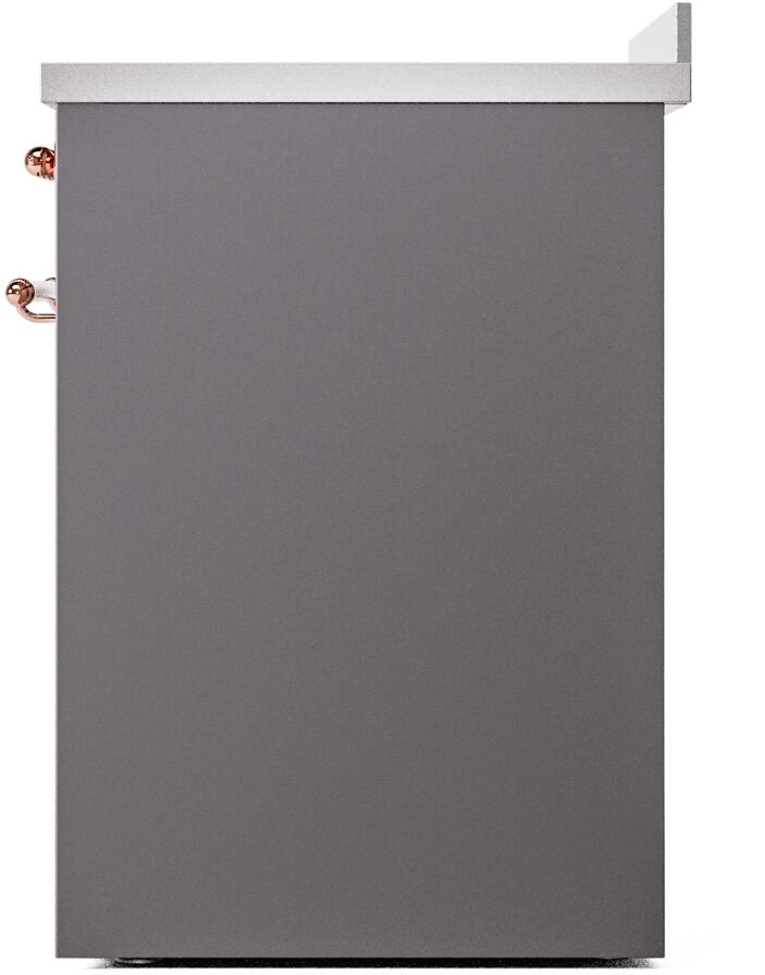 Nostalgie II 30 Inch Electric Freestanding Range in Matte Graphite with Copper Trim