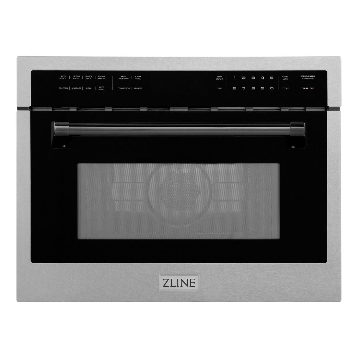 ZLINE 24 In. Autograph Microwave Oven in DuraSnow Stainless with Matte Black Accents (MWOZ-24-SS-MB)