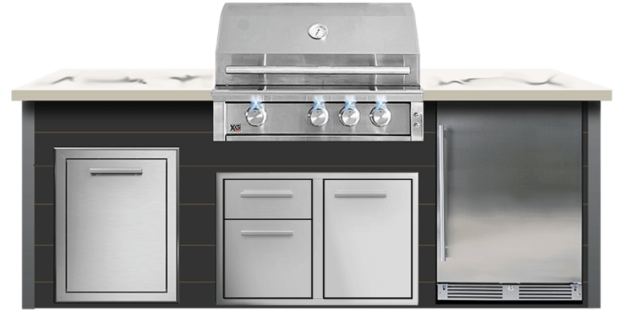 32in XLT Grill Black Outdoor Kitchen Island