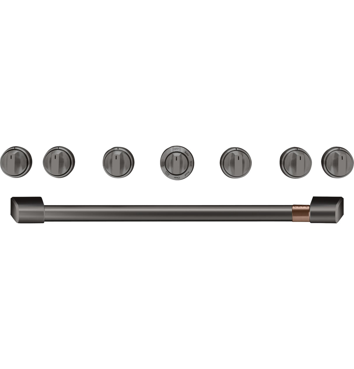 Café™ 36" Brushed Black Handle & Knob Set for Pro Range and Rangetop