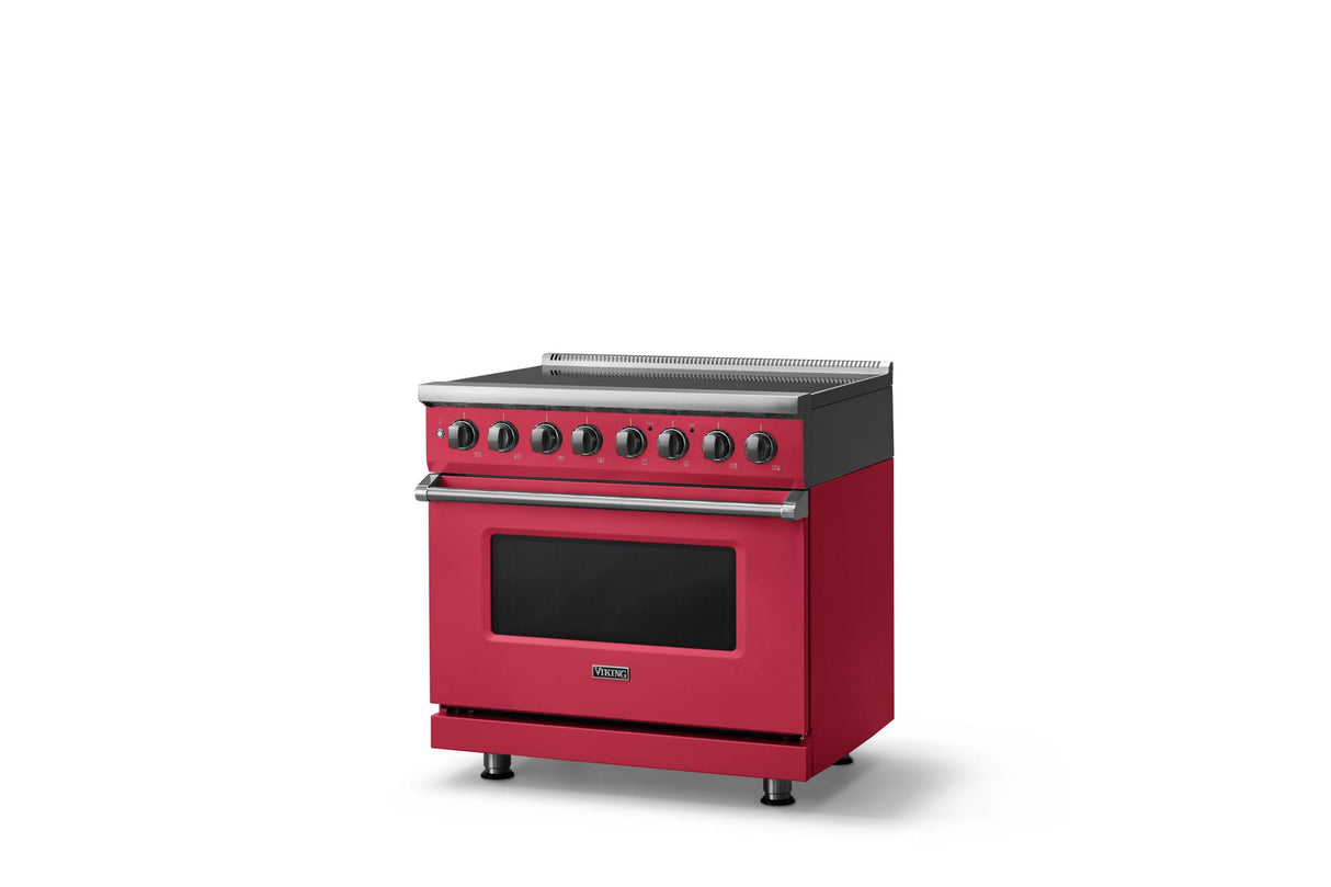36"W. Induction Range (Finish: Valentine, Trim: Polished Chrome)