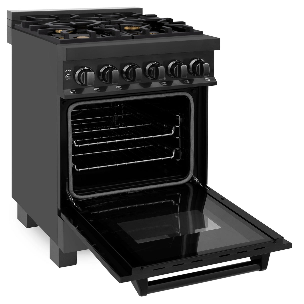 ZLINE 24 in. Professional Dual Fuel Range in Black Stainless Steel (RAB-BR-24)