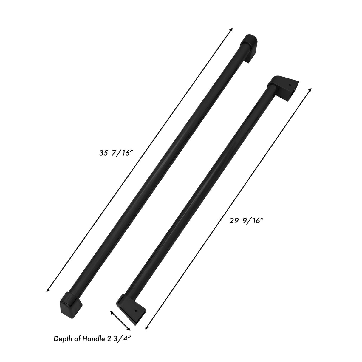 ZLINE Autograph Edition 36 in. Built-in Refrigerator Handles (Set of 3) in Matte Black (RBIVHZ-MB-36)