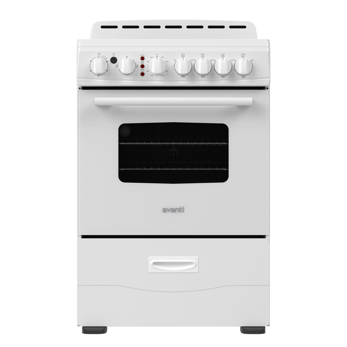 Avanti 24-Inch Freestanding Electric Range with Ceramic Glass Cooktop, in White (CERU240P0W)