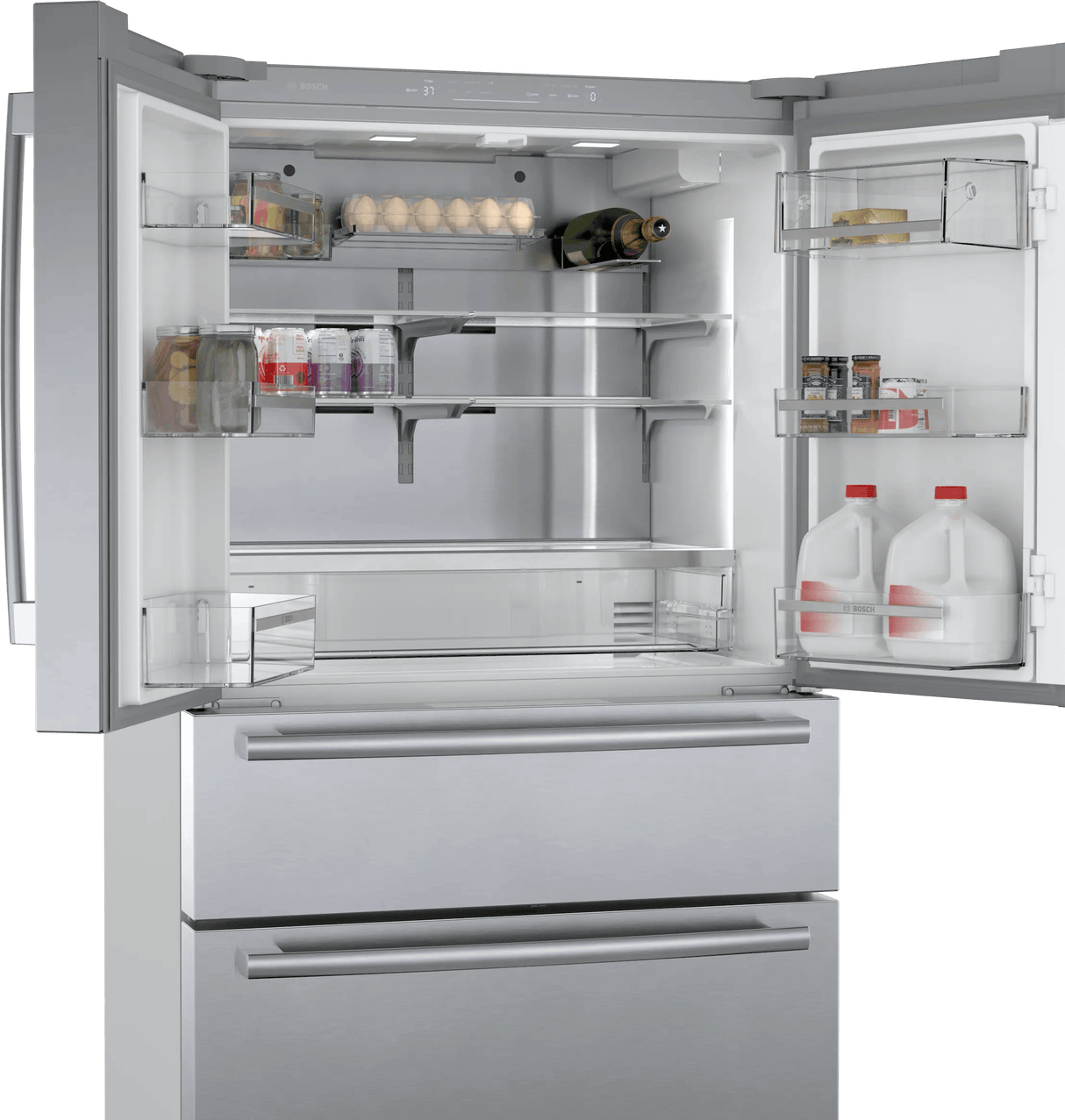 800 Series French Door Bottom Mount Refrigerator 36" Stainless steel (with anti-fingerprint)