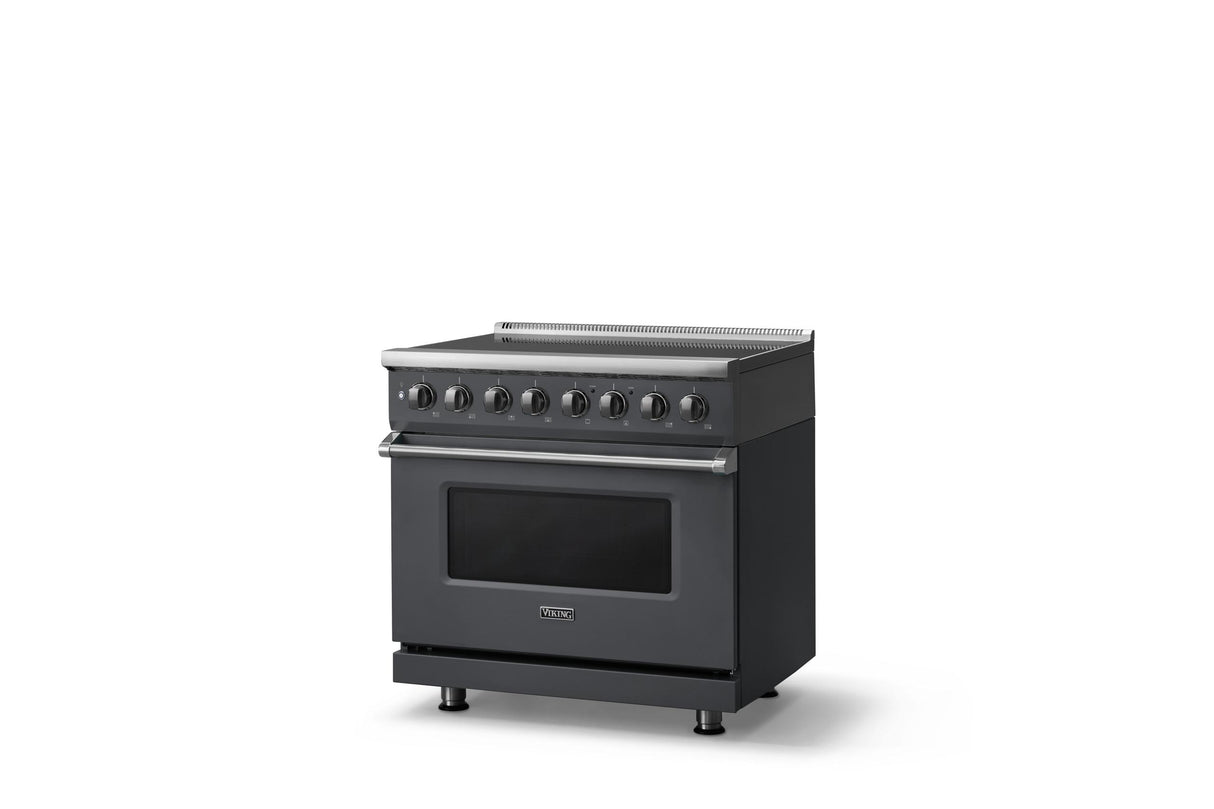 36"W. Induction Range (Finish: Cast Black, Trim: Polished Chrome)