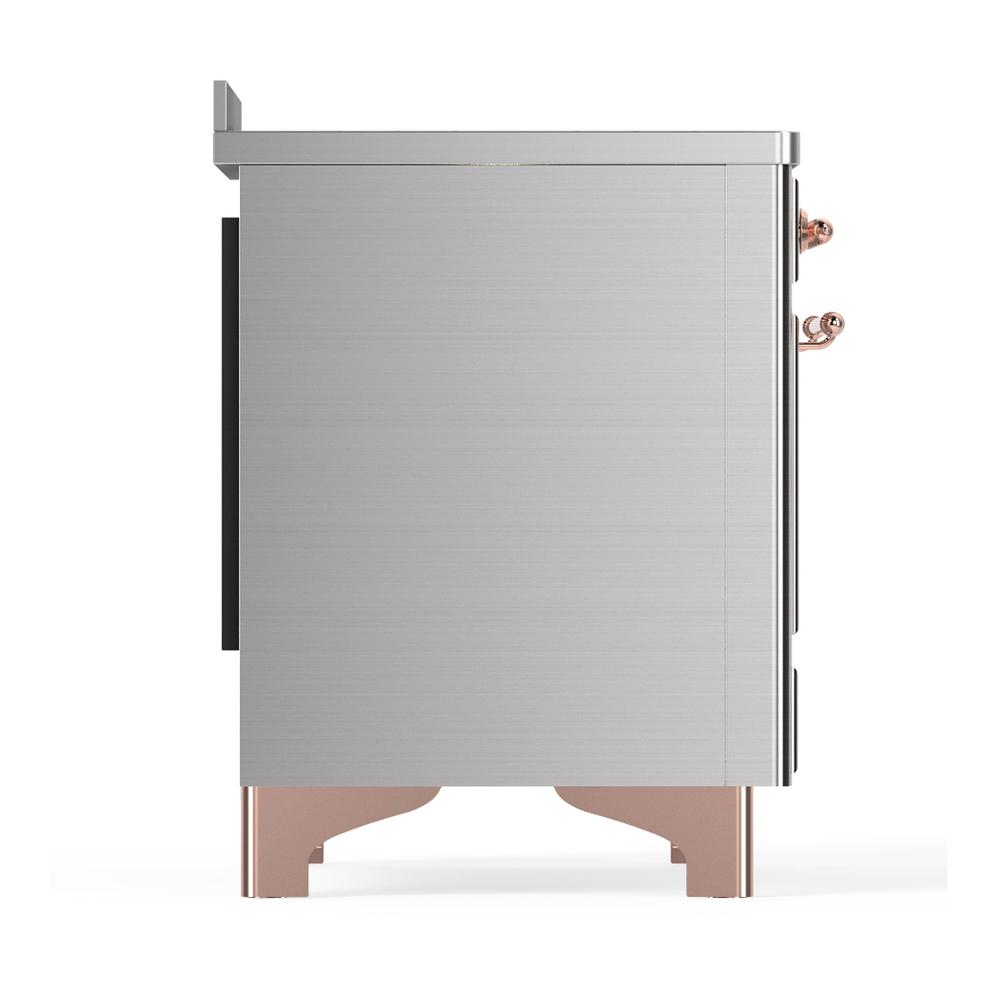 ILVE UMIB48NR3SSP Majestic III 48 inch Induction Range with 6 Elements, 5.02 cu. ft. Total Oven Capacity (Triple Glass Door, Stainless Steel, Copper)