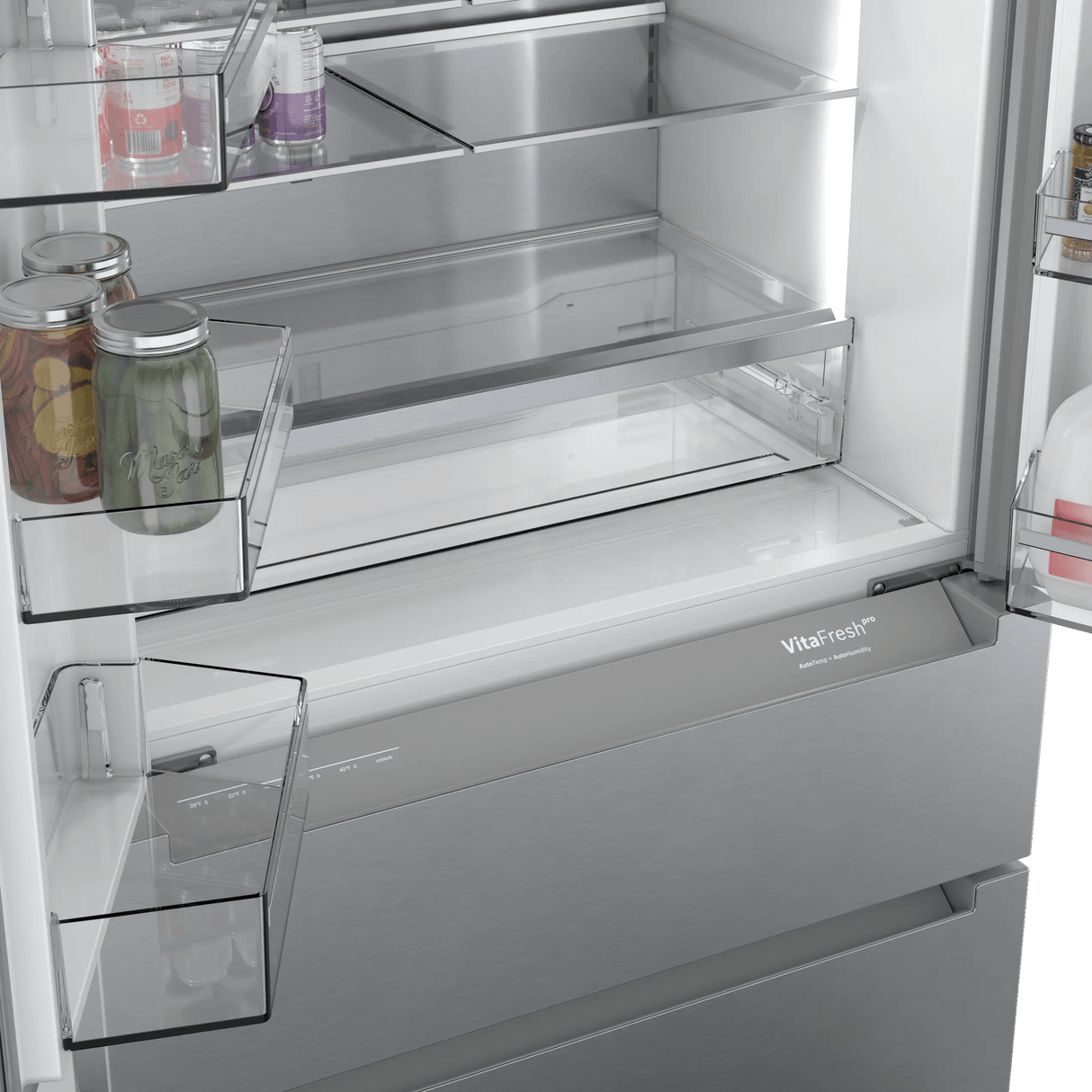800 Series French Door Bottom Mount Refrigerator 36" Stainless steel (with anti-fingerprint)