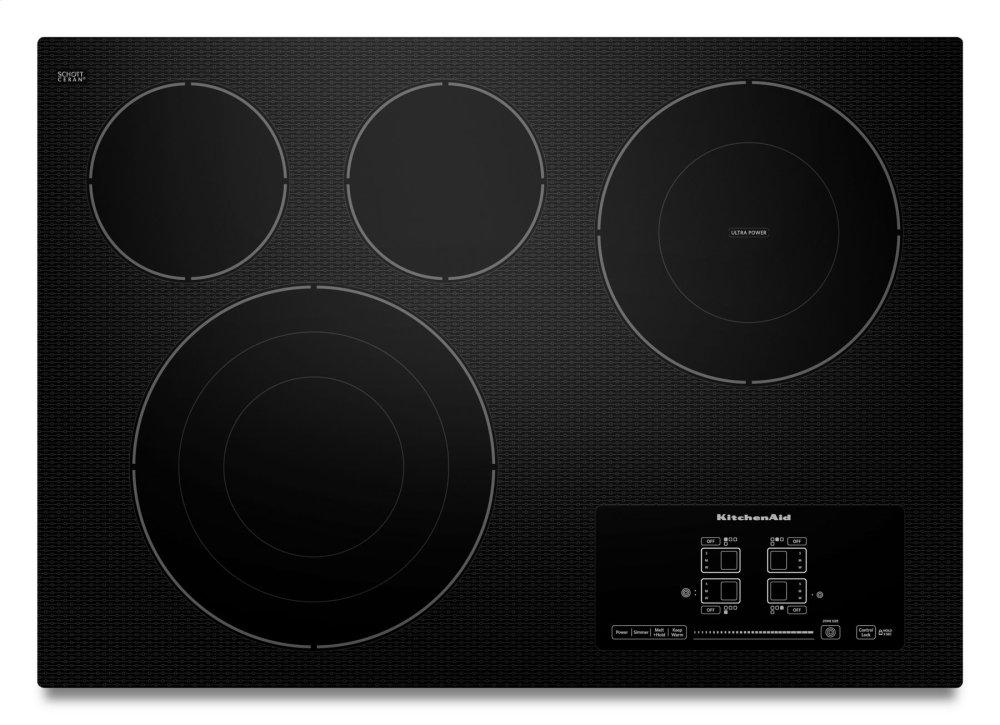 30" Electric Cooktop with 4 Radiant Elements and Touch-Activated Controls - Black