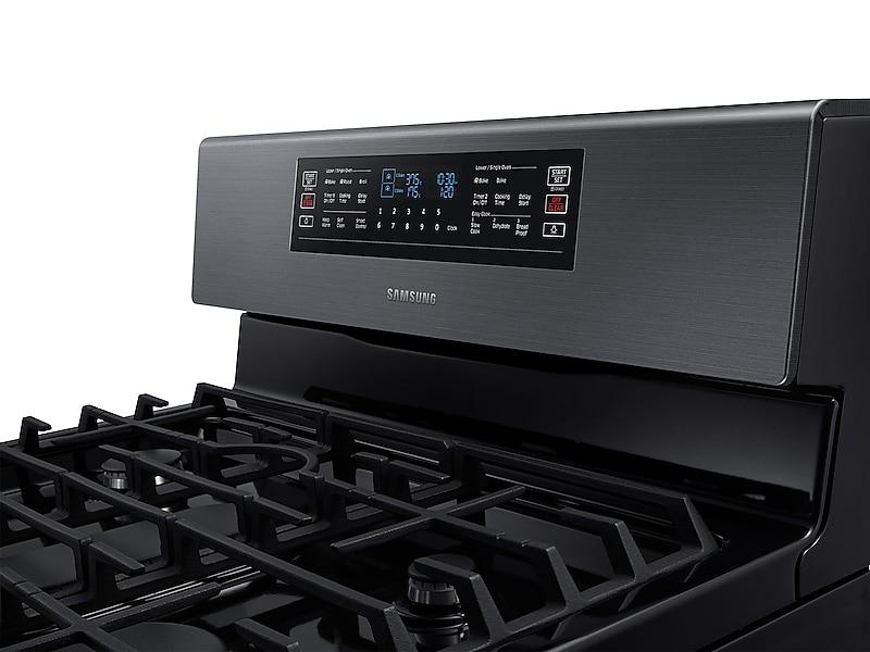 5.8 cu ft. Smart Freestanding Gas Range with Flex Duo™ & Dual Door in Black Stainless Steel