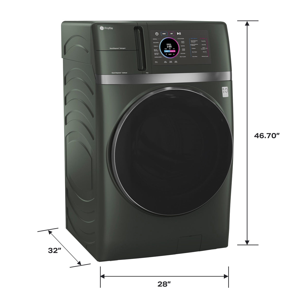 GE Profile™ ENERGY STAR® 4.8 cu. ft. Capacity UltraFast Combo with Ventless Inverter Heat Pump Technology Washer/Dryer