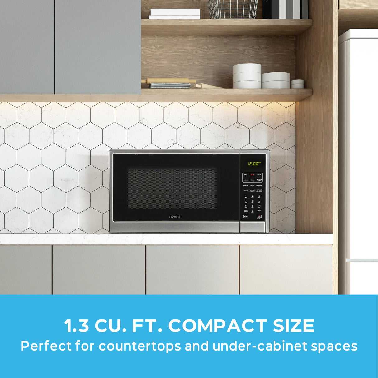 Avanti Microwave Air Fry, Convection Oven 3-in-1, 1.3 cu. ft. Capacity, in Black/Stainless Steel (MTAF130K3S)