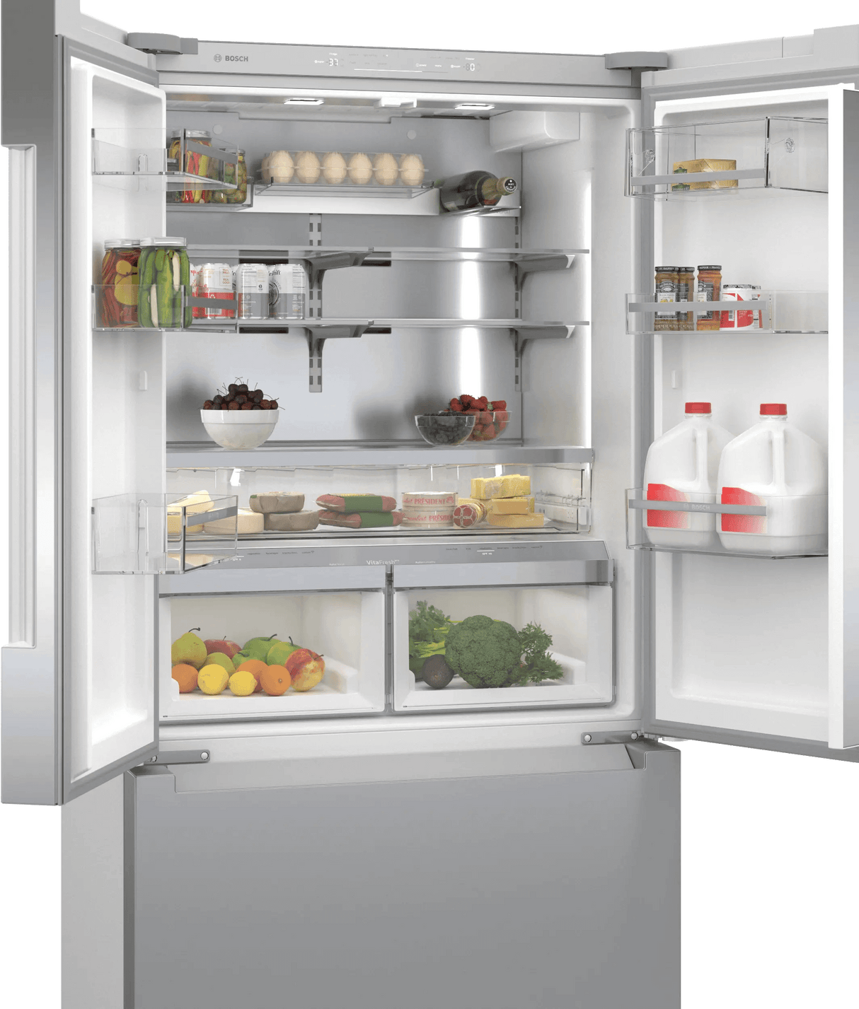 800 Series French Door Bottom Mount Refrigerator 36" Stainless steel (with anti-fingerprint), Total No Frost