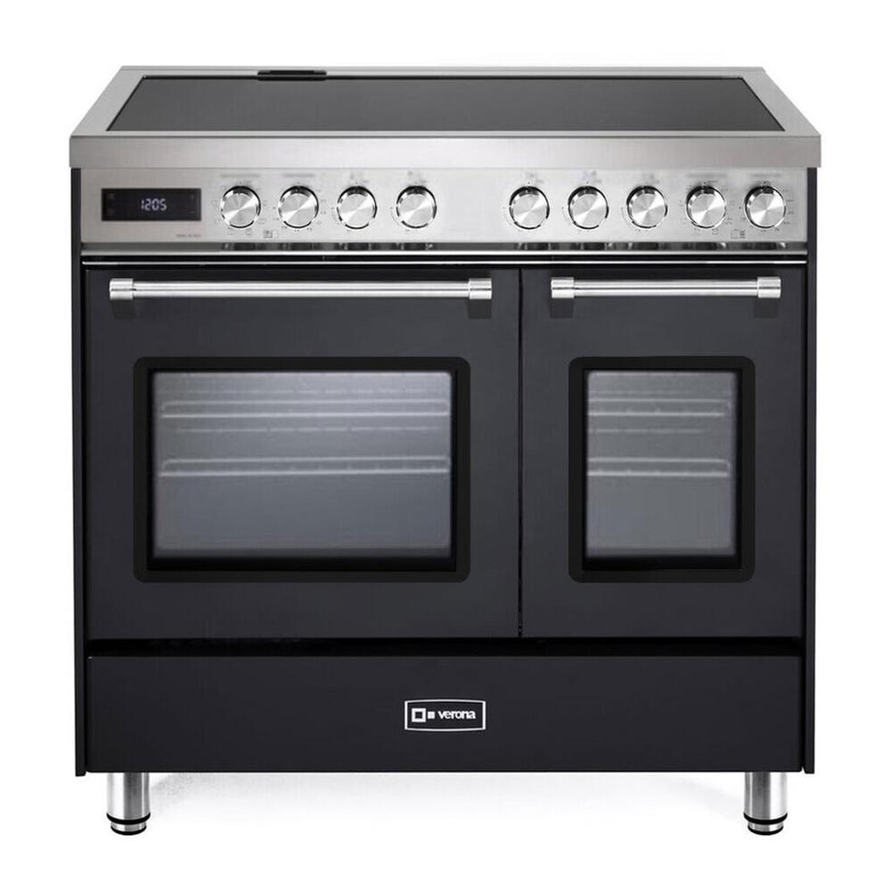 Verona VUFSEE365DE 36 inch Ultima Double Oven Electric Range with 5 Radiant Elements, 4.1 cu. ft. Total Oven Capacity (Matte Black)