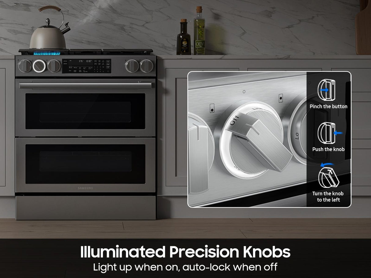 Bespoke Smart Slide-in Gas Range Flex Duo™ Oven Pro Style Design Dual True Convection