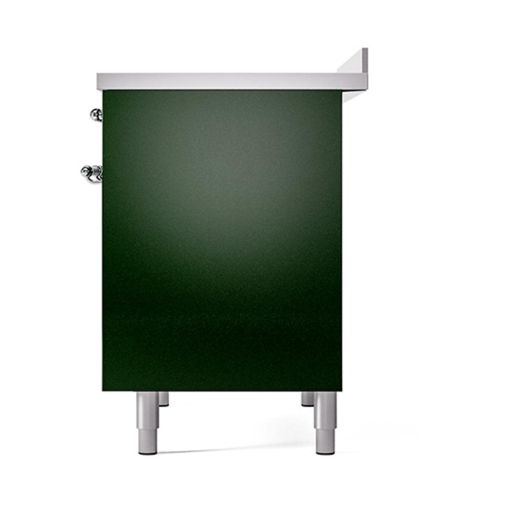 ILVE UNDI406QNMPEGC Nostalgie II Noblesse 40 inch Induction Range (Solid Door, Emerald Green, Chrome)