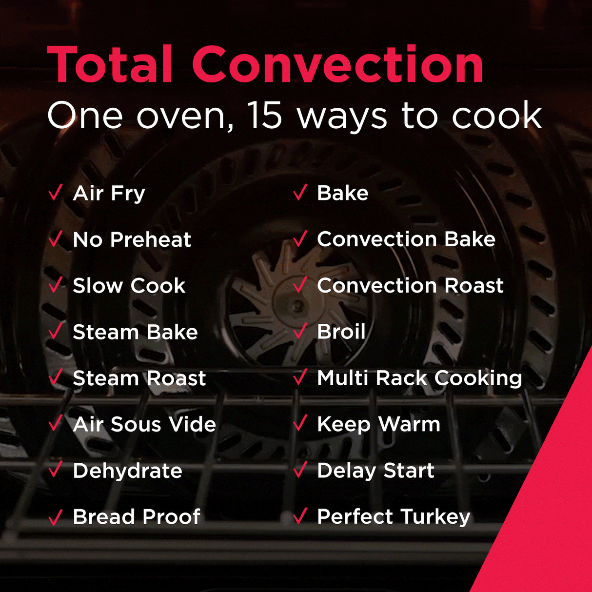 30" Front Control Electric Range with Total Convection