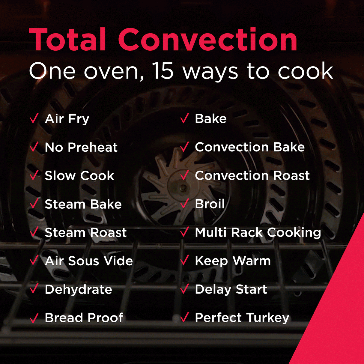 30" Front Control Gas Range with Total Convection