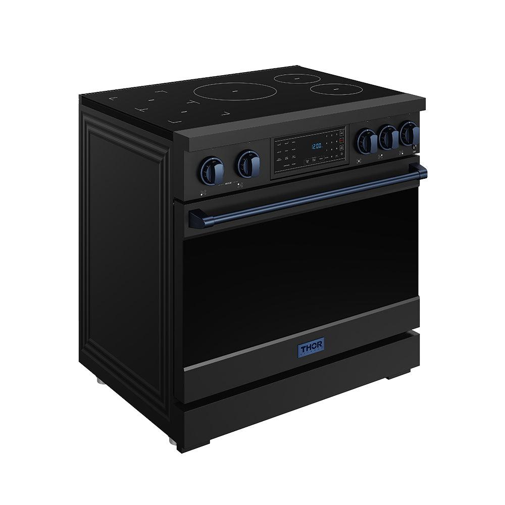 36 Inch Professional Induction Range With Tilt Panel Touch Control In Black and Blue Gordon Ramsay Series