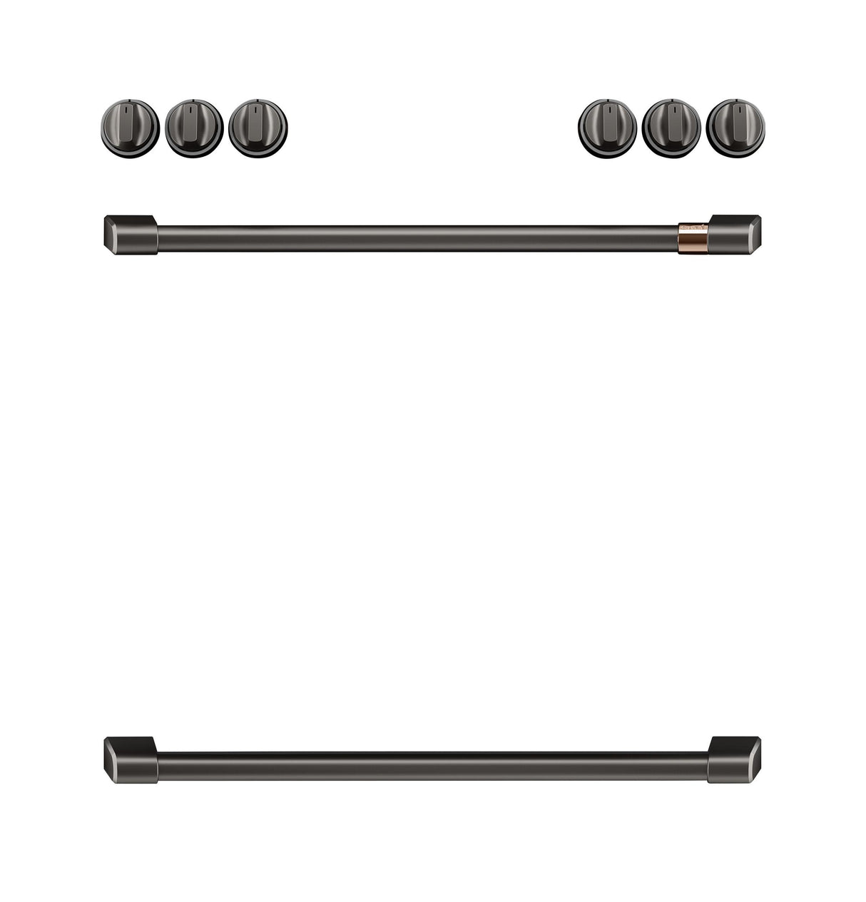 Café™ Front Control Induction Knobs and Handles - Brushed Black