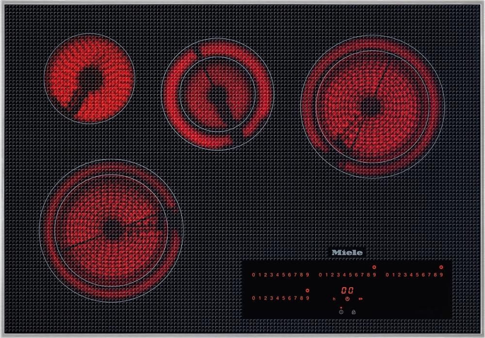 KM 5840 208V Electric cooktop with direct selection plus including timer for maximum user convenience.