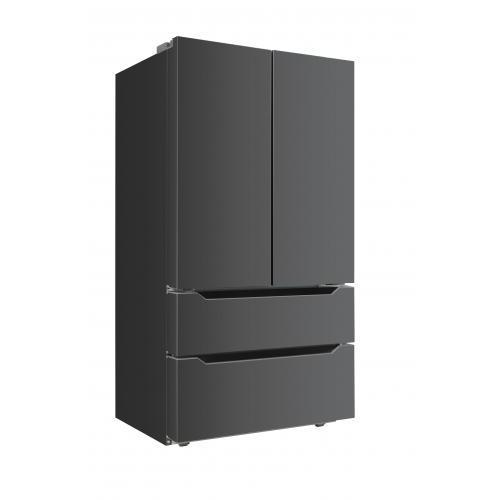Thor Kitchen - 22.5 Cu. Ft. 4-door French Door Refrigerator With Recessed Handle In Black Stainless Steel, Counter Depth