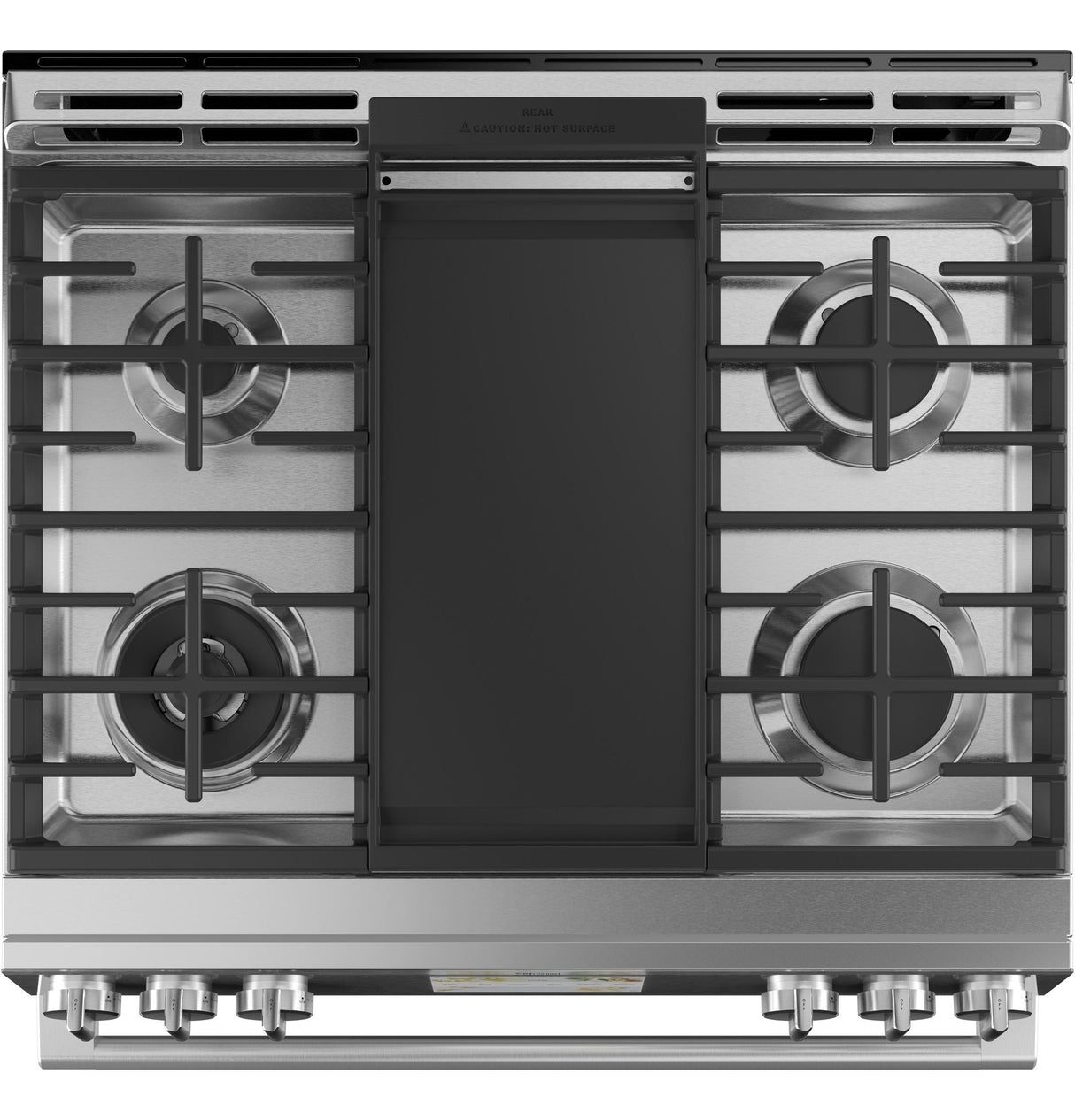 Café™ 30" Smart Slide-In, Front-Control, Dual-Fuel Range in Platinum Glass
