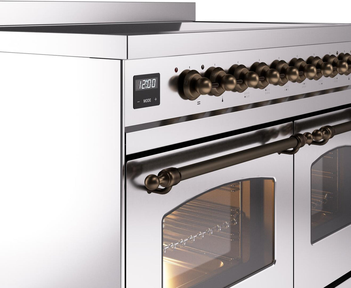 Nostalgie II 40 Inch Electric Freestanding Range in Stainless Steel with Bronze Trim