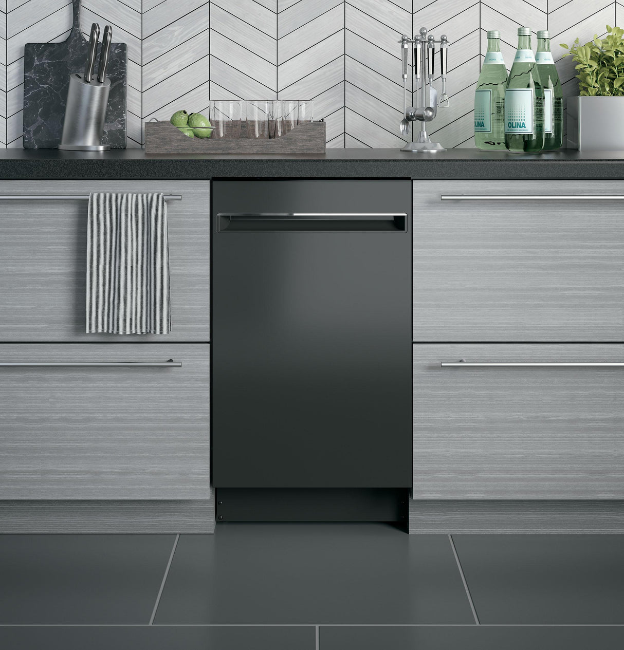 GE Profile™ ENERGY STAR® 18" ADA Compliant Stainless Steel Interior Dishwasher with Sanitize Cycle