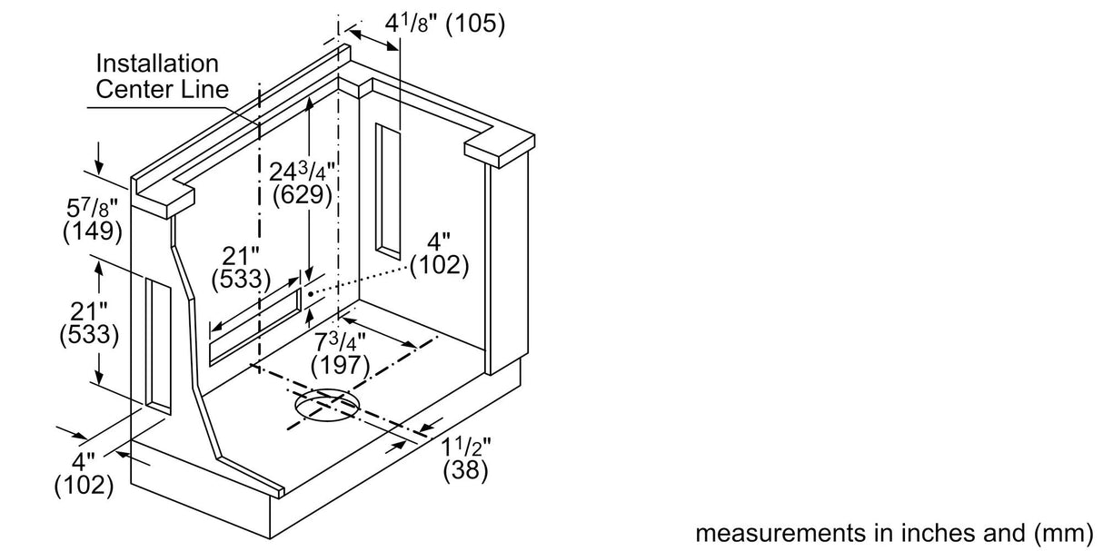 800 Series Downdraft Ventilation 37" Stainless Steel