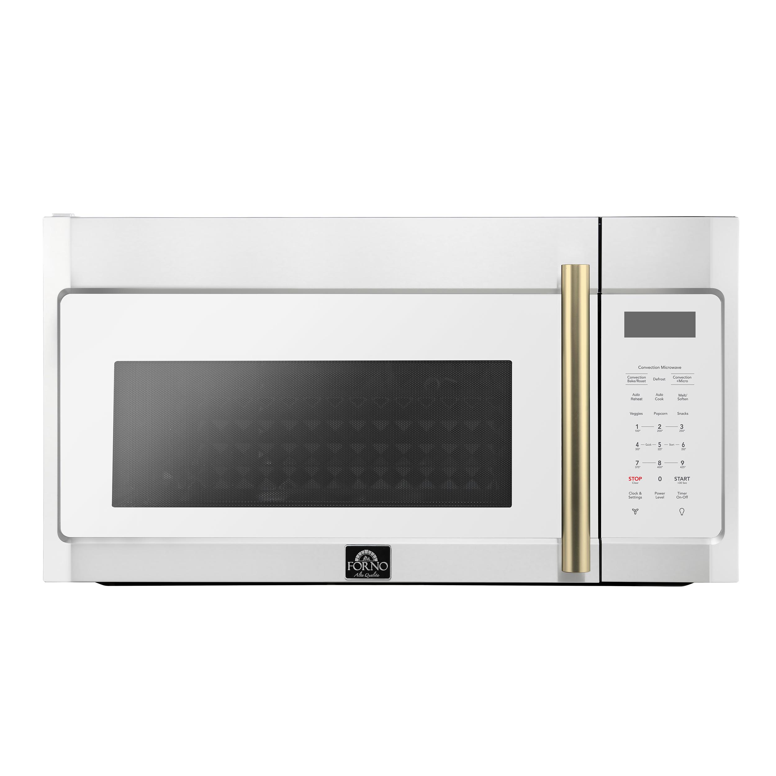 Forno Fornace 30-Inch Over the Range Convection Microwave, White - 1.5 cu.ft, 300 CFM Vent, Touch Control, LED Light