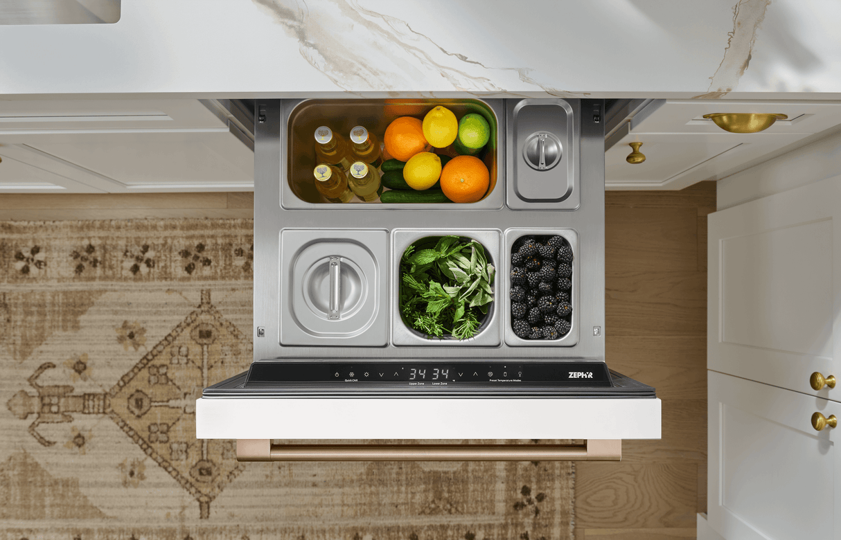 Presrv Refrigerator Drawers, 24in Compact, Panel Ready, 2 Zone