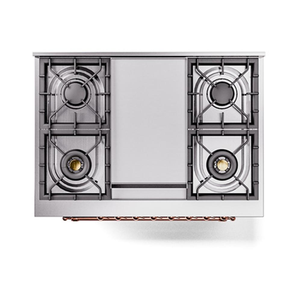 ILVE UN36FNMPMBP Nostalgie II Noblesse 36 inch Dual Fuel Range (Natural Gas, Triple Glass Door, Midnight Blue, Copper)