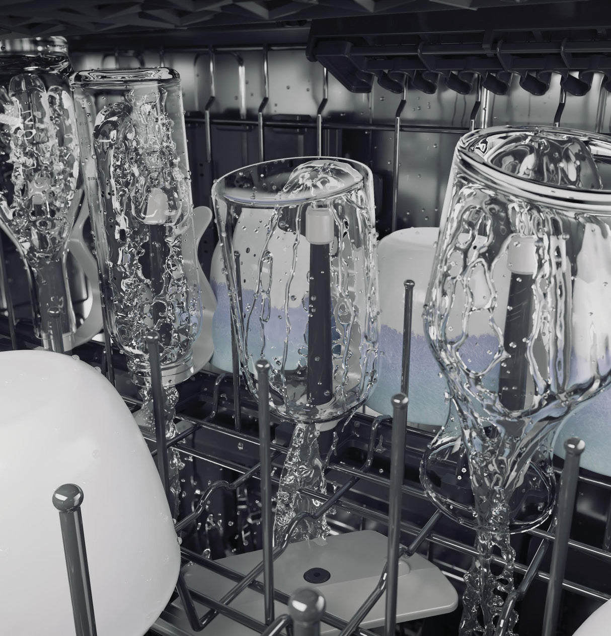 Café™ ENERGY STAR® Stainless Steel Interior Dishwasher with Sanitize and Ultra Wash & Dry in Platinum Glass