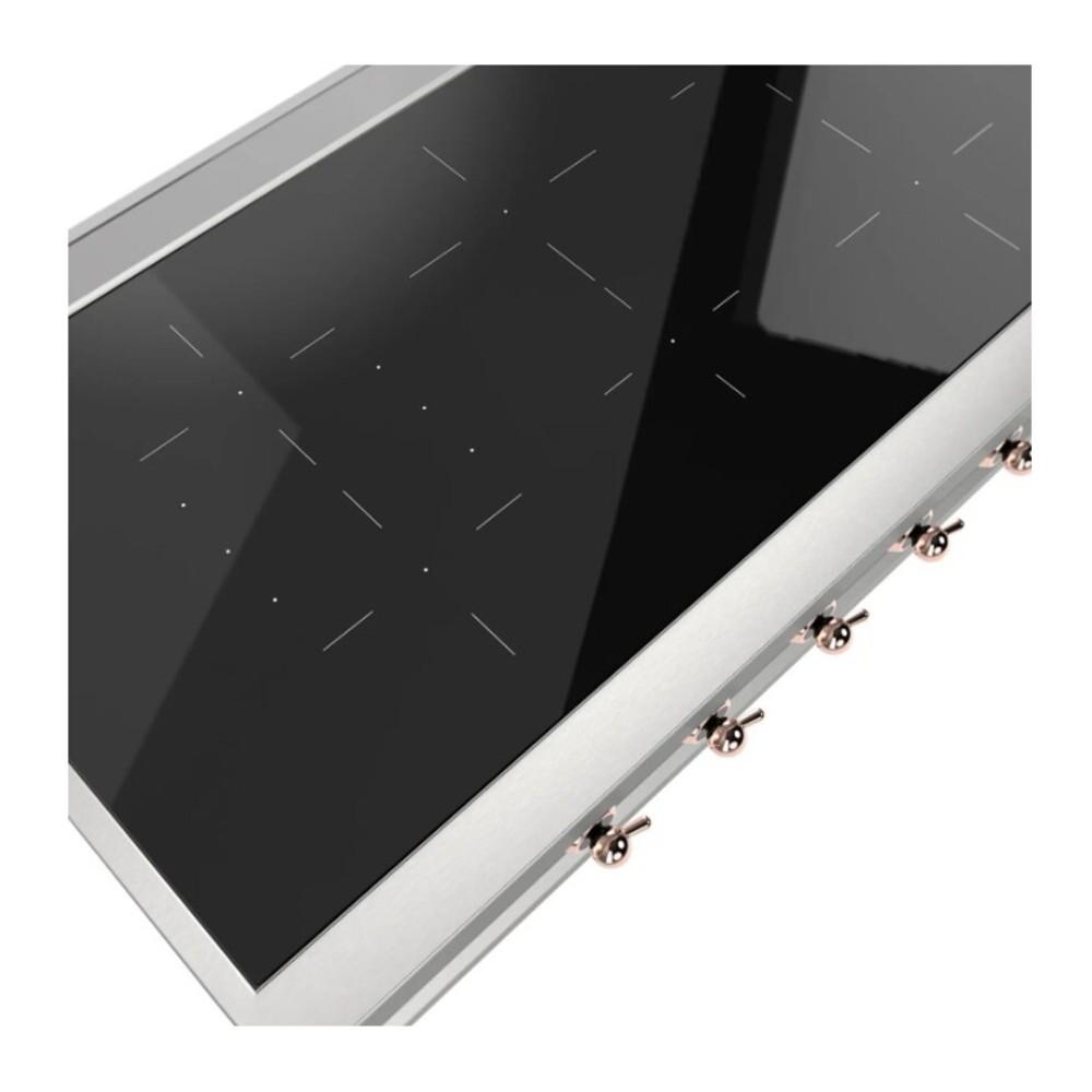 ILVE UHCPI486NSSP Nostalgie II 48 inch Built-In Induction Rangetop with 6 Elements, Stainless Steel (Copper)