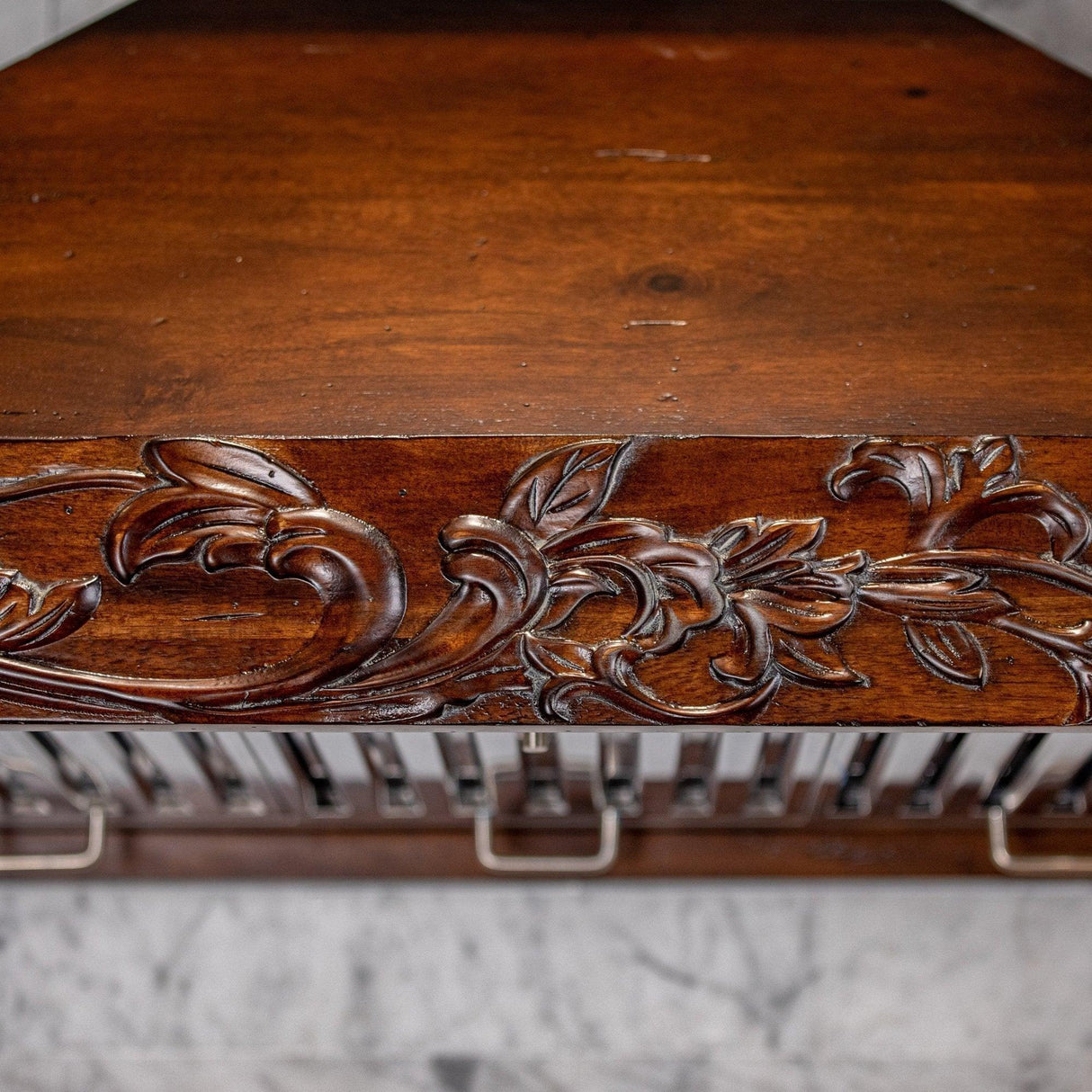 ZLINE Designer Carved Wooden Wall Mount Range Hood in Walnut (KBRRC)