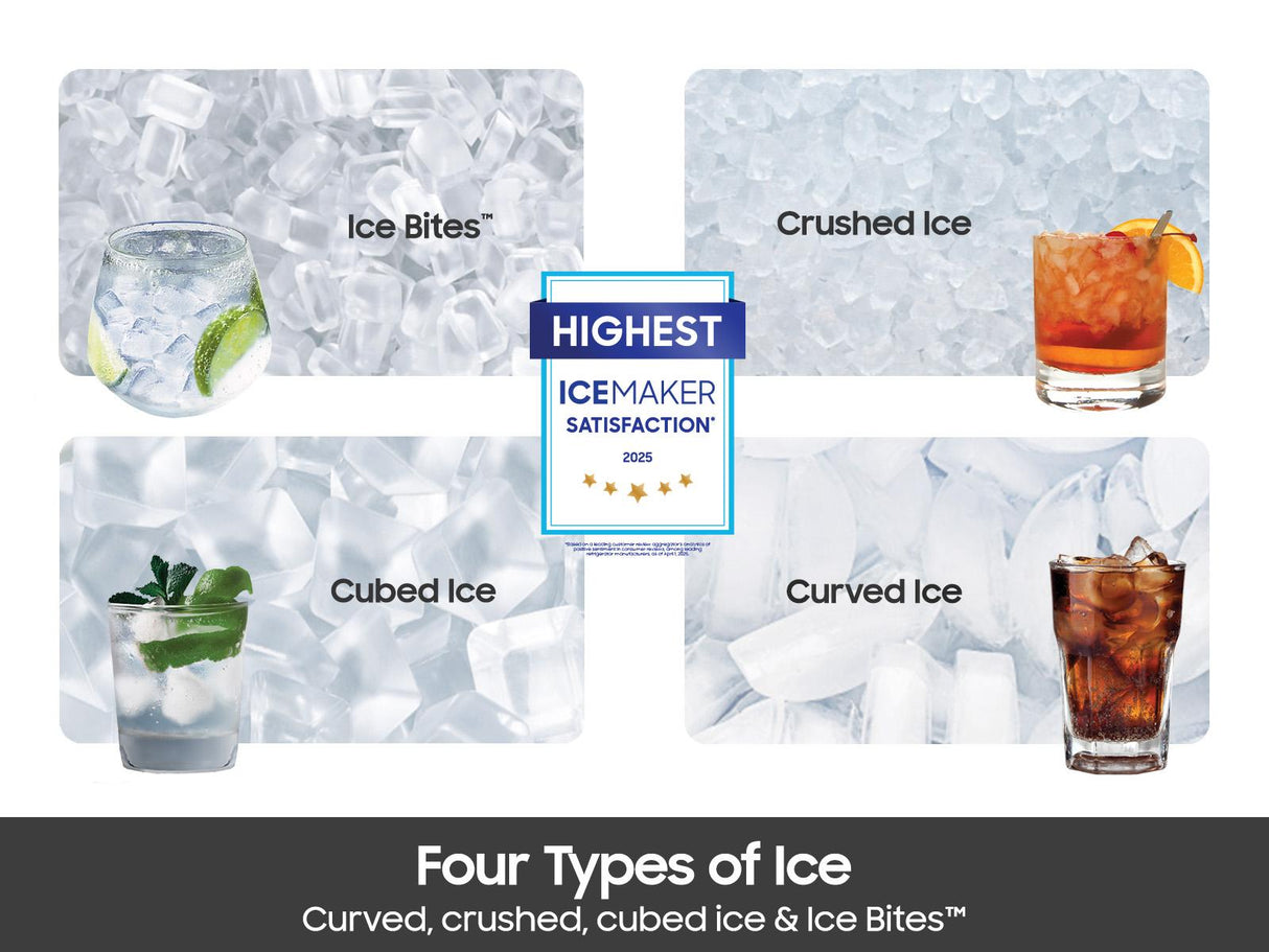 31 cu. ft. Mega Capacity 3-Door French Door Refrigerator with Four Types of Ice in Matte Black Steel