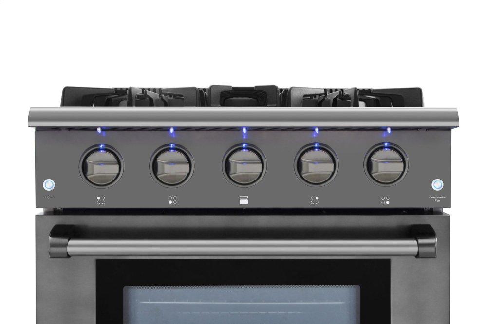 30 Inch Professional Gas Range In Black Stainless Steel