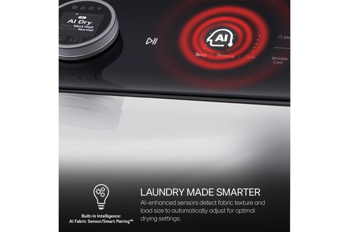 7.3 cu.ft. Ultra Large High Efficiency Gas TurboSteam™ LG EasyLoad™ Door, Wi-Fi Connectivity, White