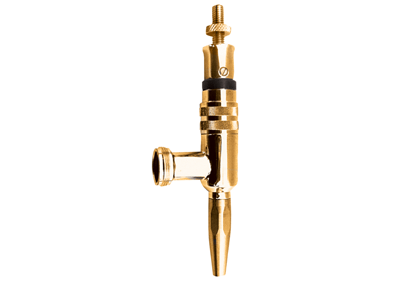 Stout Faucet - Brass, gold tone, tarnish-free body with stainless steel spout