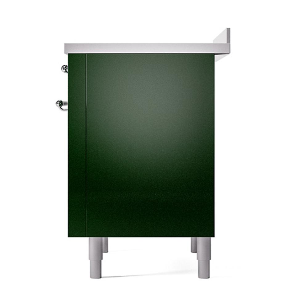 ILVE UNI366QNMPEGC Nostalgie II Noblesse 36 inch Induction Range (Solid Door, Emerald Green, Chrome)
