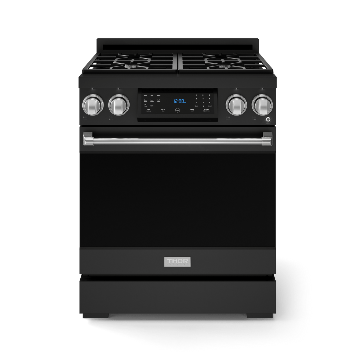 30 Inch Professional Gas Range With Tilt Panel Touch Control In Matte Black/stainless Steel Gordon Ramsay Series